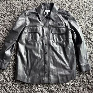 &otherstories REAL LEATHER button down